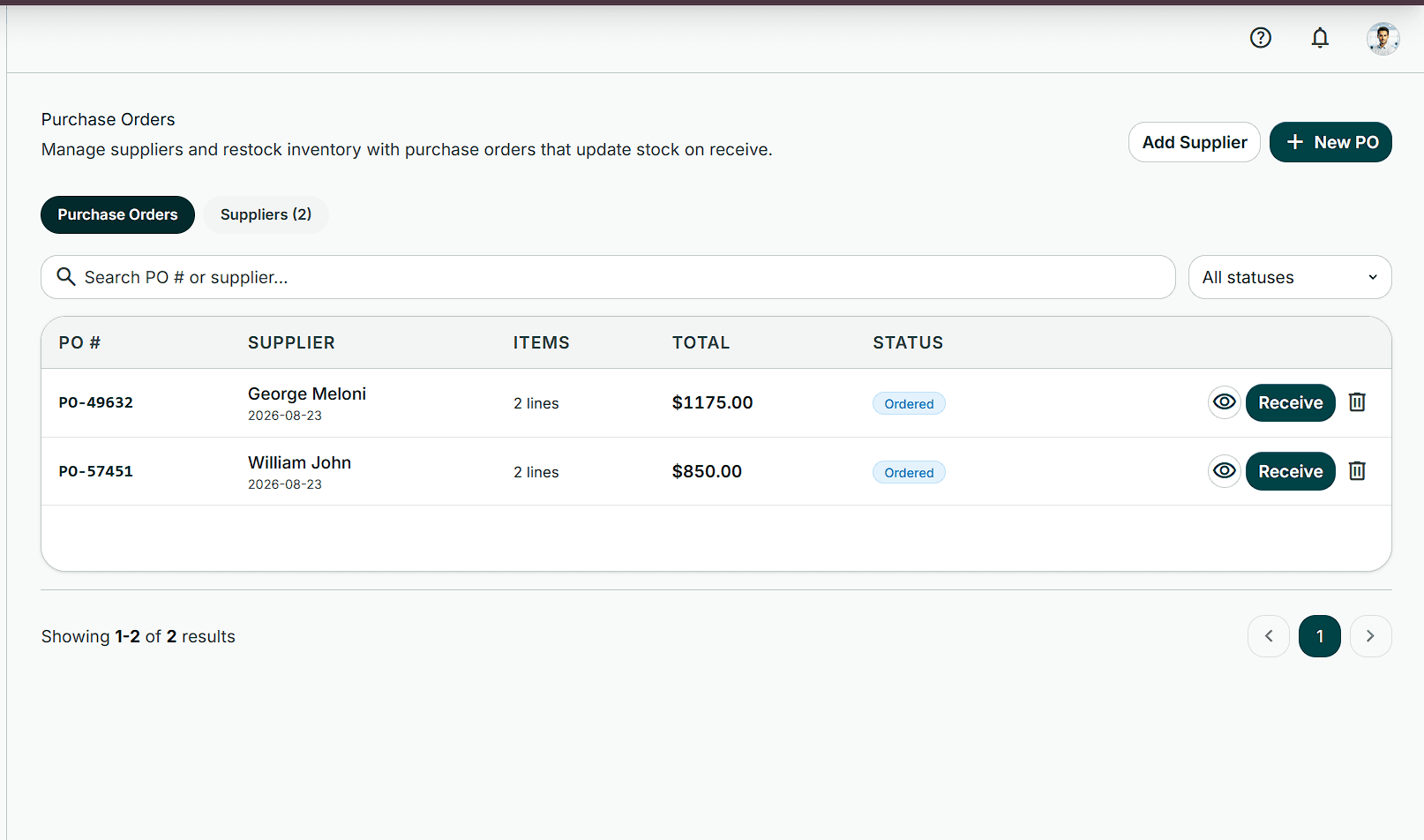Purchase Orders