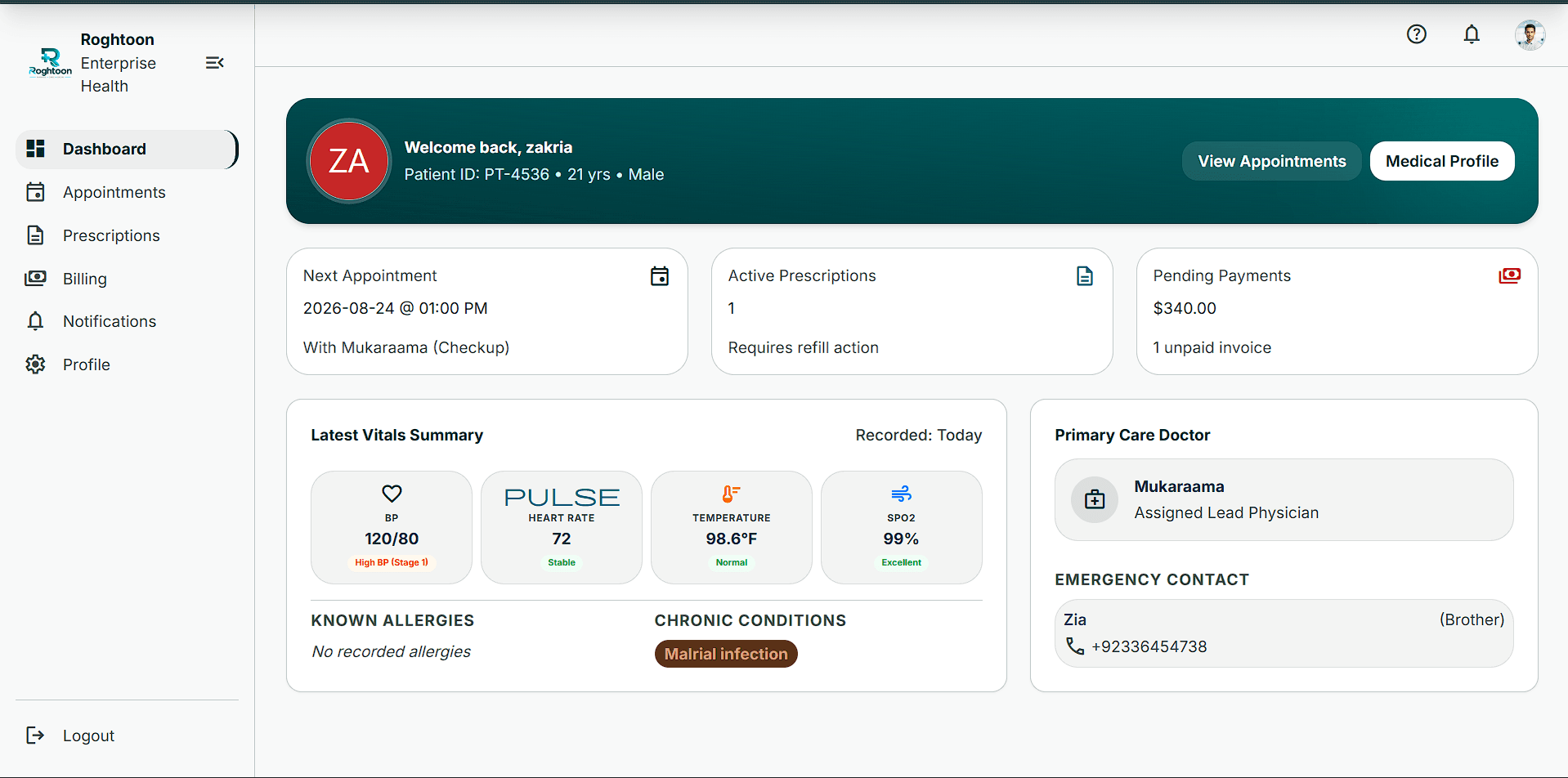 Patient Dashboard
